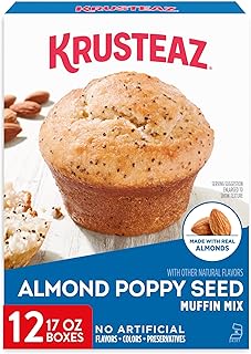 Krusteaz Almond Poppy Seed Muffin Mix, Muffin Mix Made With Real Almonds, 17 oz Box (Pack of 12)