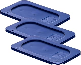 Carlisle FoodService Products 3058360 Smart Lids Ninth Size Polyethylene Lid, Dark Blue, 6.8 x 4.3 x 0.5 inches, 1.28 Ounces (Pack of 3)