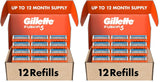 Fusion5 Mens Razor Blade Refills by Gillette – 12 Count (Pack of 2), BLUE, Pack of 2, Model 47400510883