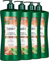 Suave Professionals Moisturizing Shampoo for Dry Hair Almond and Shea Butter Paraben-free and Dye-free 28 oz, Pack of 4
