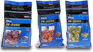 Ideal Industries Ideal 72B, 73B, 74B Classic Wire-NUT Wire Connectors Cap, 8-22 AWG Copper Conductors (Pack of 300, in-Sure 2,3,4 Port)