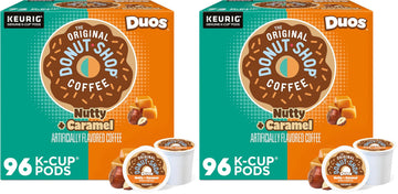 Duos Nutty + Caramel Keurig Single-Serve K-Cup Pods by The Original Donut Shop – 24 Count (Pack of 8), Model The Original Donut Shop Duos