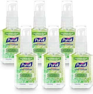 Purell Naturals Hand Sanitizer Travel Pump Bottle, 6ct x 2fl oz, 9623-04-EC