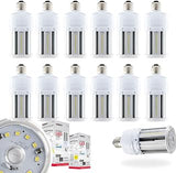 Satco S49391 22W Corncob LED HID Replacement Light Bulbs 5000K Daylight 3036 Lumen E26 Medium Base Ballast Bypass Non-Dimmable 120-277V (12 LED Bulbs)