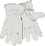 MCR Safety 3200XL Grain Cow Full Leather Driver Premium Grade Gloves with Keystone Thumb and Self-Hemmed, Cream, X-Large, 1-Pair