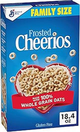 Cheerios Frosted Breakfast Cereal, Heart Healthy, Gluten Free, 18.4 oz | 100% Whole Grain Oats, 21g Whole Grain per Serving, Good Source of Calcium & Fiber, 12 Vitamins & Minerals