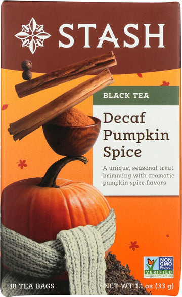 Decaffeinated Tea-Pumpkin Spice - 18 - Bag by Stash – 18 Count (Pack of 1), Model 0077652083767
