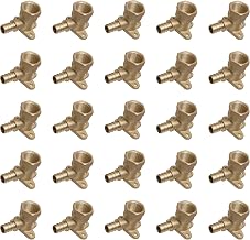 SharkBite 3/4 Inch Crimp x 3/4 Inch FNPT Crimp 90 Degree Drop Ear Elbow, Pack of 25, Brass Plumbing Fitting, PEX Pipe, PE-RT, UC340LF