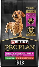 Purina Pro Plan Sensitive Skin & Stomach Dry Dog Food, Small, 16 lb Bag