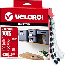 VELCRO Brand Dots with Adhesive, 1/2 in, White & Black Assorted, 250 Sets | Preschool Classroom Must Haves, Sticky Back Circles Round Tape For Teachers, Educators, Office Organization, Labeling