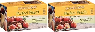 Bigelow Tea Perfect Peach Herbal Tea Bags, Caffeine Free, 20 Count (Pack of 12)