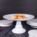 Round Plate Stand by Elite Global Solutions – 16" dia. x 8 1/2" h., Melamine, White, Model M16RPKT-NW