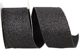 Reliant Ribbon 97896W-031-40F Glitter Lame Wired Edge Ribbon, 2-1/2 Inch X 10 Yards, Black