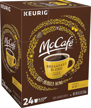 24328029 McCafe Breakfast Blend Coffee K-Cup Pods Light Roast – 24 Count (Pack of 1), coffee, Model 5000358127