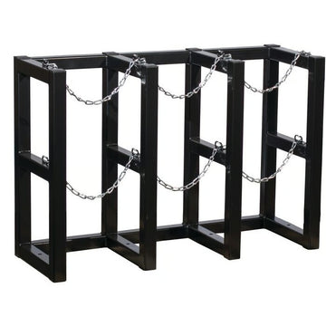 Justrite Rack, 44" Wide, Black - 3 Gas Cylinders