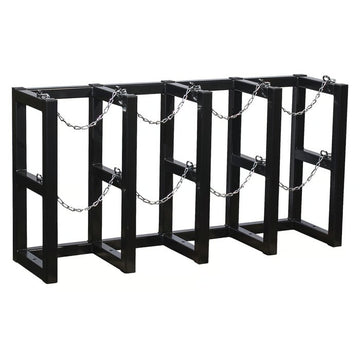 Justrite Rack, 58" Wide, Black - 4 Gas Cylinders