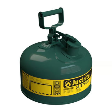 Justrite Steel Safety Can, 2 gal., Green - 7120400