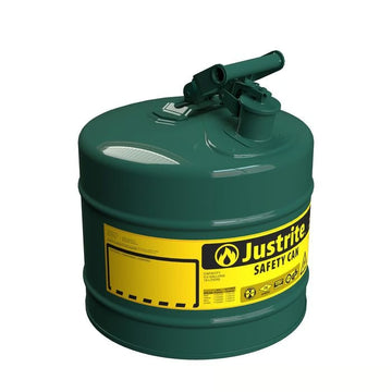 Justrite Steel Safety Can, 5 gal., Green - 7150400