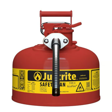 Justrite 7220120 Steel Safety Can, 2 gal., Red - Default Title