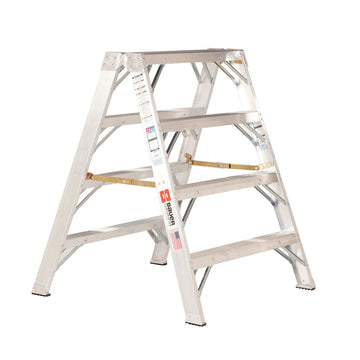 Bauer Ladders Aluminum Step Ladder, 300 lb. Capacity, Silver - 4'