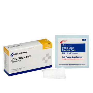 First Aid Only Gauze Sterile Pad, 2" x 2" - 600/Case