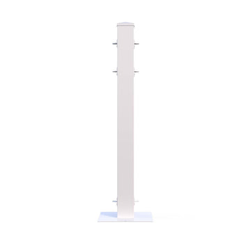 Mod-Fence Stainless Steel Post Connector, 11 3/4" x 11 3/4", White - 2-Way