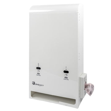 Hospeco Brands Group EVNT3-W Evogen Plastic Dispenser, 16 Napkins 22 Tampons, White - Default Title