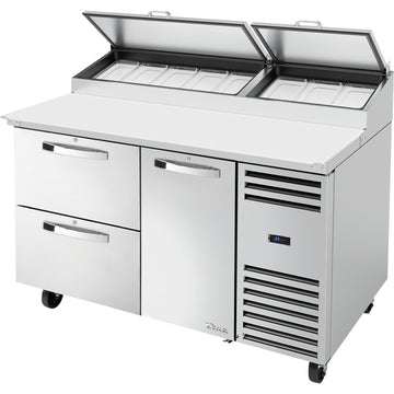 True Refrigeration TPP-AT-60D-2-HC~SPEC3 Stainless Steel Pizza Prep Table, 20.8 cu. ft., 115V - Default Title