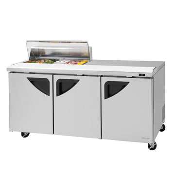 Turbo Air Refrigeration TST-72SD-10S-N Sandwich Prep Table, 23 cu. ft., 115V - Clear Lid