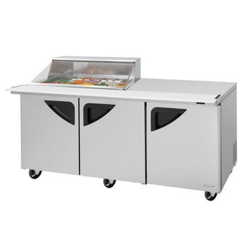 Turbo Air Refrigeration TST-72SD-15M-N Sandwich Prep Table, 23 cu. ft., 115V - Clear Lid
