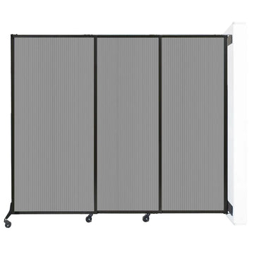 Versare Polycarbonate Room Divider, 7' Wide, Gray - 70"