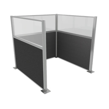 Versare Fabric Cubicle, 6' Wide - Charcoal Gray