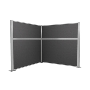Versare Fabric Cubicle, 6' Wide - Charcoal Gray