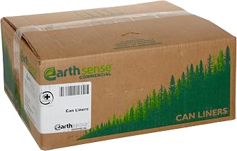 Earthsense Clear Recycled Can Liners, 55-60 gallons, 1.5mil, Clear (Case of 100)