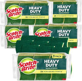 Scotch-Brite Heavy Duty Scrub Sponge, 45 Kitchen Sponges Designed for Tough Messes in The Kitchen that Last 3X Longer*, Best for Cast Iron Skillets and Outdoor Grills, Flexible, Durable, and Strong