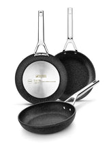 Mineral Set of Frying Pans by Monix – 30x45x20 cm, 2.2 liters, Stainless Steel, Gray, Model M741240
