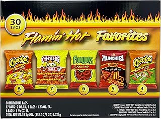 Frito Lay Flaming Hot Favorites Cheetos, Chester's, Funyuns, Munchies 30 Bags
