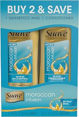 Suave Shine Shampoo and Conditioner, Moroccan Infusion with Argan Oil, 12.6 oz, 2 count