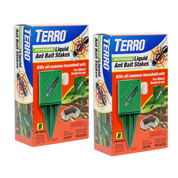 Outdoor Liquid Ant Bait Stakes-2 Pack by Terro – 16 Bait Stations, Clear, Model T1812SR
