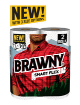 Smart Flex Paper Towel Rolls by Brawny – 2 Count (Pack of 1), Paper, White, Pack of 2, Model 41700
