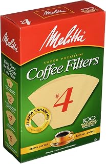 Melitta Super Premium Coffee Filters, Naturan Brown, No. 4, 100-Count Filters (Pack of 3)