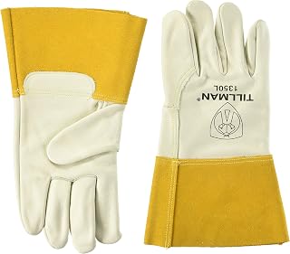 John Tillman and Co Pearl Cowhide MIG Welder LG, Pearl/tan