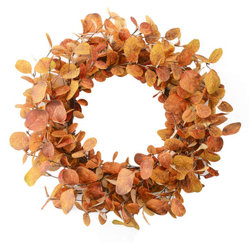YNYLCHMX Fall Wreath, 20 Inch Diameter, Golden Eucalyptus Leaves