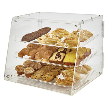 3-Tier Pastry Display Case by Winco – 21" x 18" x 16.5", Acrylic, Clear, Model ADC-3