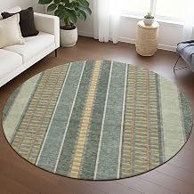 Addison Rugs Chantille ACN2681 Basil 8' x 8' Indoor/Outdoor, Machine Washable, Easy Clean, Non Shedding, Bedroom, Living Room, Dining Room, Kitchen, Patio Round Rug