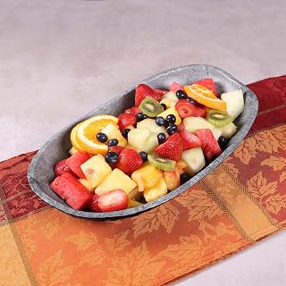 Elite Global Solutions M1693OV-CO Oval Bowl, 16 3/4" x 9 1/2" x 3" h., Melamine, Coal (Pack of 3) | Dishwasher safe, Shatterproof, Restaurant service, Great for Salads, Sides, Pasta and Shared Dishes