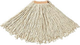 Rubbermaid Commercial Products Dura Pro Large 24 OZ Cotton Wet Mop, 1" Headband, White, for Industrial/Professional General Purpose Floor Cleaning or One-Time Use