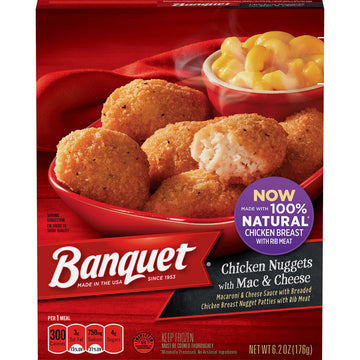Basic Chicken Nuggets with Mac and Cheese Meal by Banquet – 6.2 Ounce (Pack of 12), Pack of 12