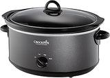 Crock-Pot 7-Quart Manual Slow Cooker, Family Size Serves 8+ People & Fits 6-lb Roast, Removable Stoneware with Warming Setting, Dishwasher Safe for Easy Cleanup, Charcoal