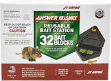 JT Eaton Answer Kills Mice with Reusable Mouse Bait Station and 32 Bait Blocks – Effective Rodent Control Solution for Indoor & Outdoor Use